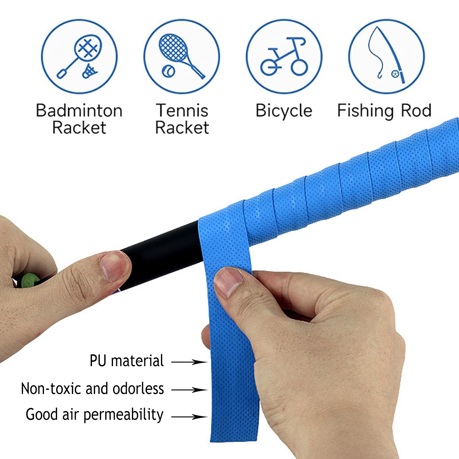 Set 5 Overgrip Per Padel E Tennis - Nastro Antiscivolo Autoadesivo, Per Racchette Da Badminton E Squash - Foto 4