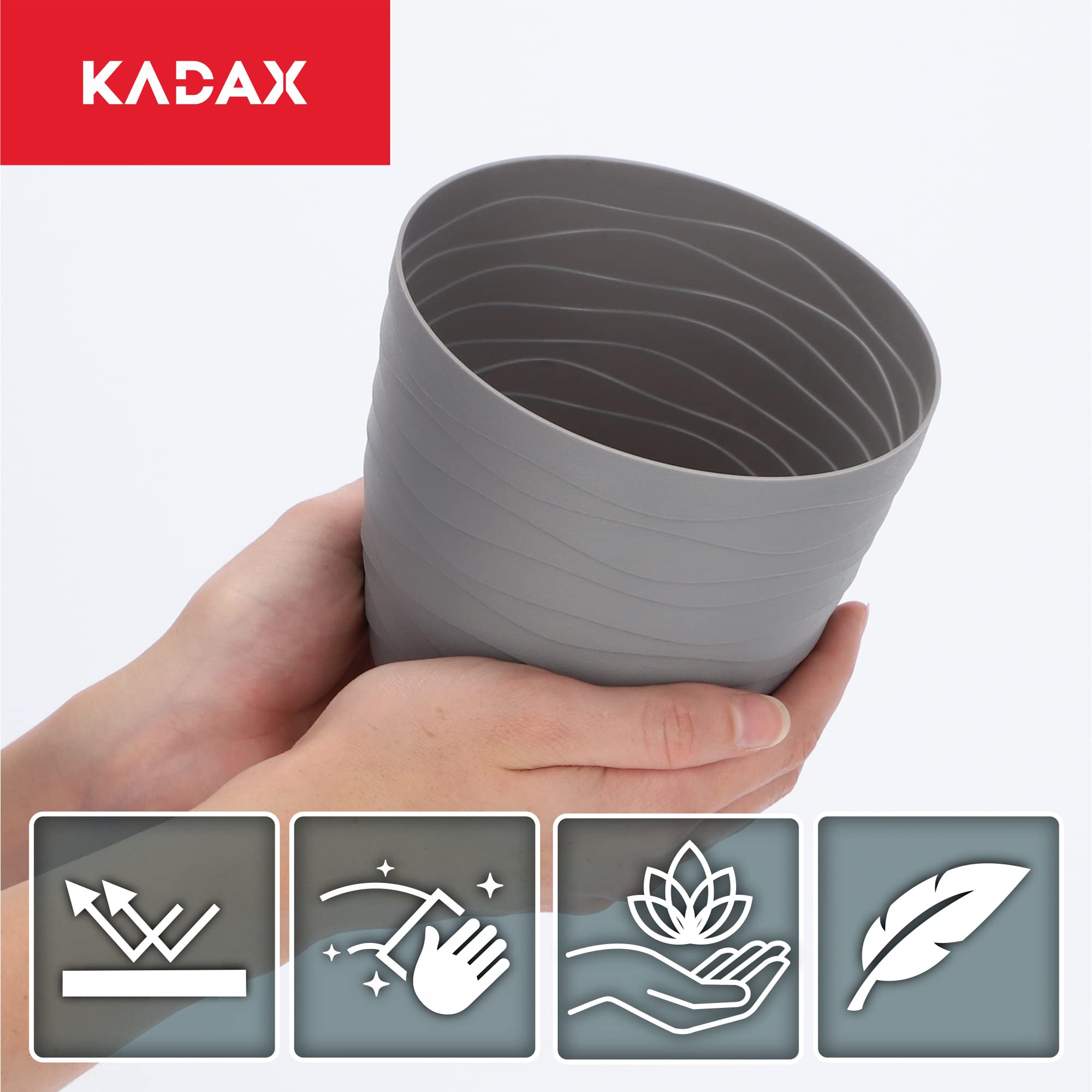 KADAX Flower Pot in plastica, ⌀ 11-19 cm, 7 colori, vaso a pianta semplice, secchio di piantagione moderna, robusta protezione della pentola di fiori, vaso rotondo (⌀ 19 cm, menta piperita