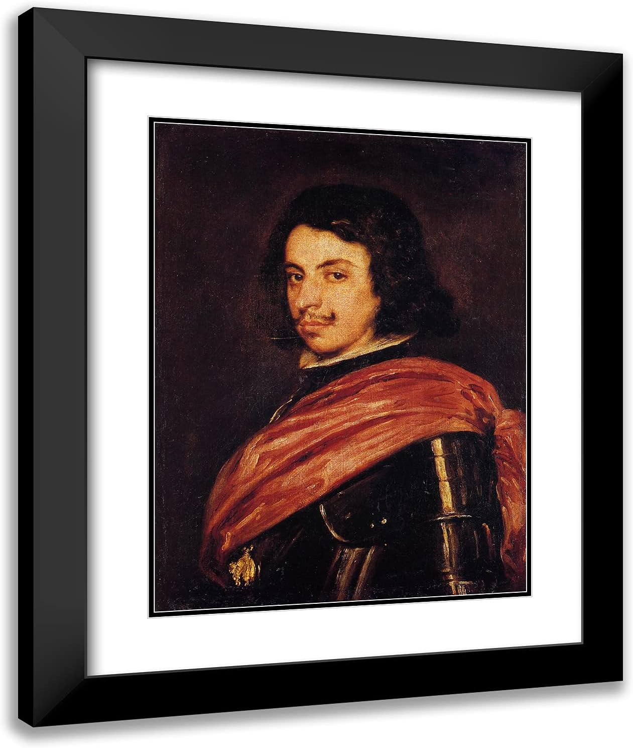 ArtDirect Velazquez, Diego 20x24 Black Ornate Framed Art Print with Double Matting Titled: Francesco II dEste Duke of Modena