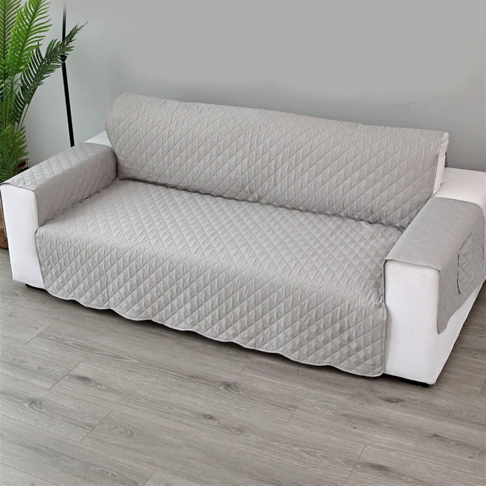 Housse de canapé gris protège-fauteuil amovible contre les animaux et taches