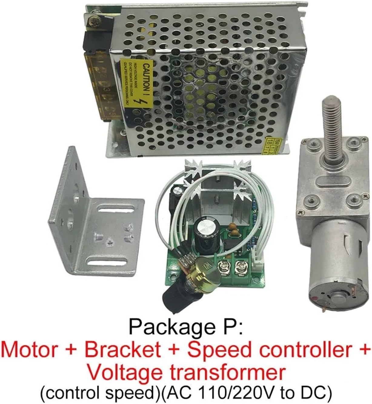 パッケージP 12V 6rpm DCウォームギア付き電子スターター低速減速機 JGY370-M8 ねじ付きシャフト長さ33mm