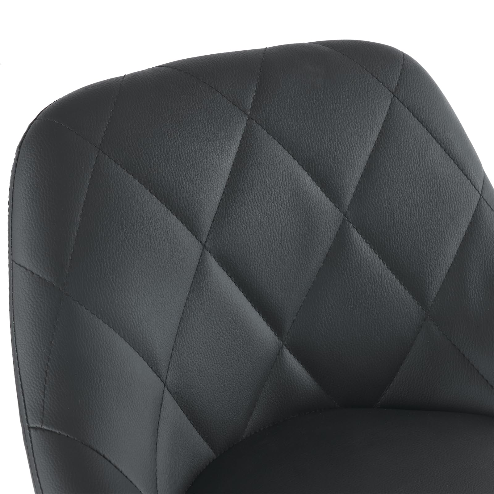 LEADZM Tabouret de Bar Lot de 2 Chaise de Bar Réglable Hauteur en PU Rotatif sur 360°, avec Dossier et Repose-Pieds (Noir)