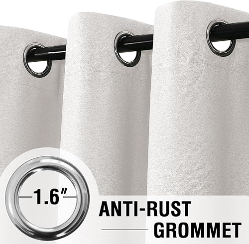 Miniatura 3 de H.VERSAILTEX - Cortinas 100% opacas con aislamiento térmico, texturizadas, de lino, con bloqueo de calor y luz completa, psala de estar y