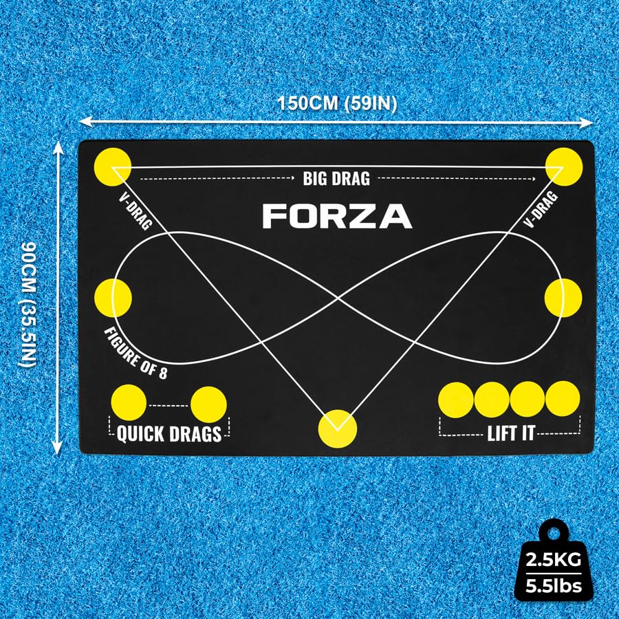 FORZA Alfombrilla de control individual de hockey 150 × 90 cm PVC antideslizante entrenamiento