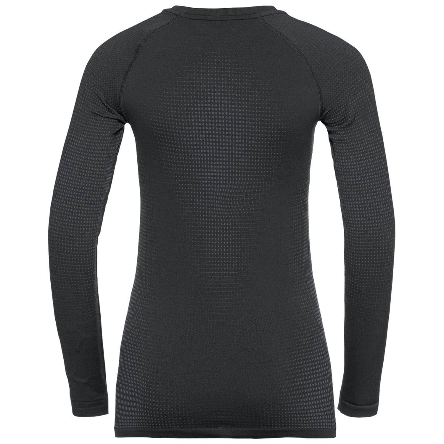 Odlo Mujeres Performance Warm Eco Bi Top Crew Neck Longsleeve Laufbekleidung Camiseta De Manga Larga Black/New Odlo Graphite Grey - Negro