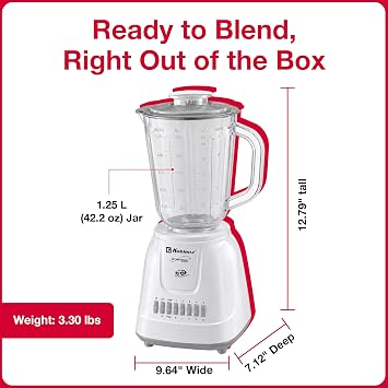 Koblenz LKM-5510 PB Countertop, Stainless Steel Blades, Plastic Jar, 42 oz