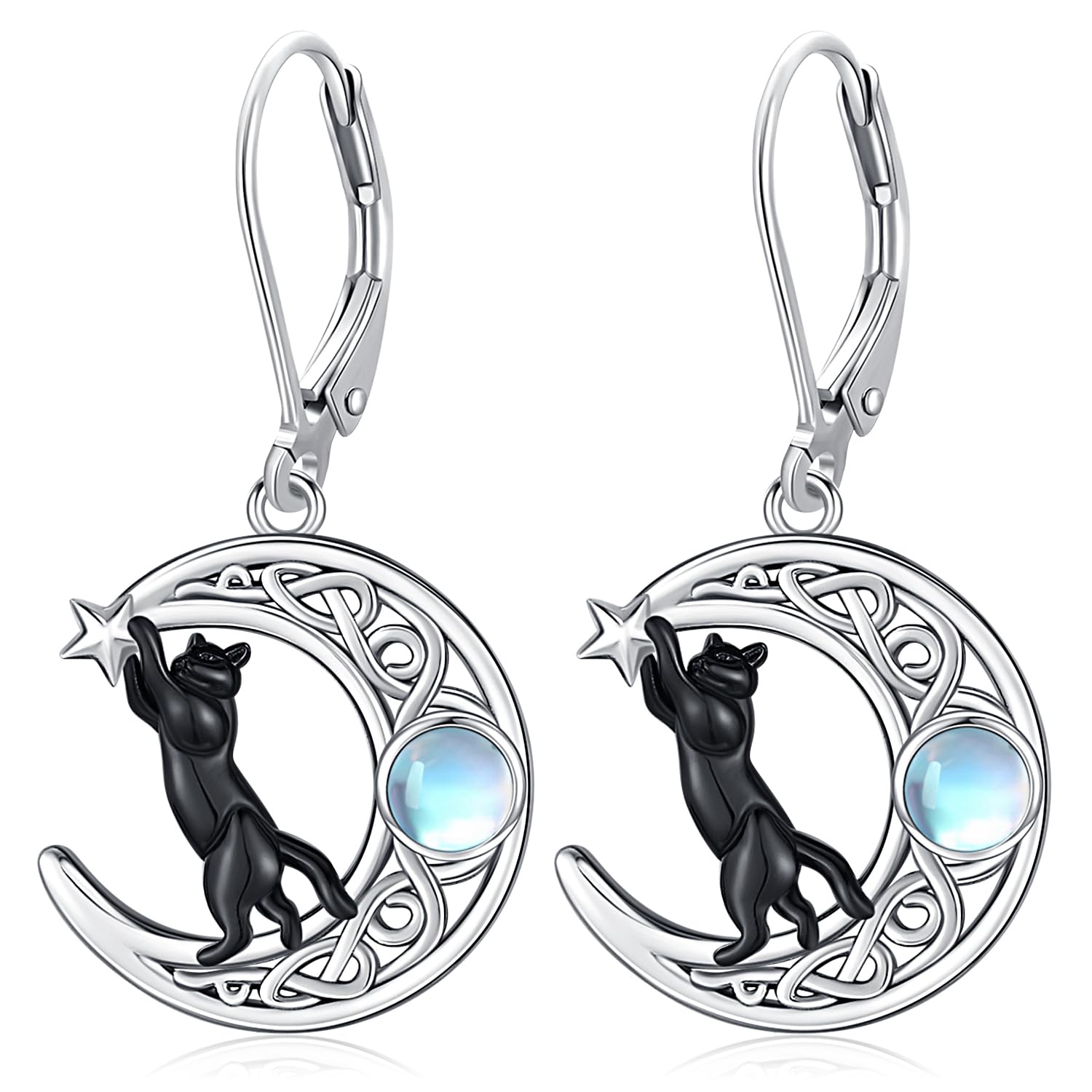Friggem Pendientes de Árbol de la Vida/Gatos/Piedra de luna/Corazón, Pendientes colgantes de Plata de ley 925 Mujer Pendientes Hipoalergénicos Joyería Mujer Regalos para Mamá Niñas Hermanas
