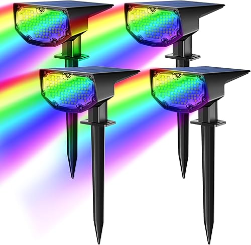 Airmee Luces solares para exteriores, 99 luces LED blancas frías+luces multicolores para exteriores IP68 impermeables con 4 modos, luces solares de