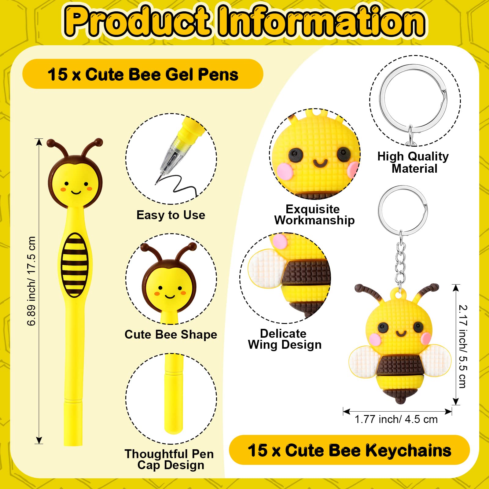 Bee Gifts Bee Sleutelhanger voor Vrouwen Mannen Honing Bijen Geschenken Collega Sleutelhanger Collega Waardering Gift Afscheid Gift Bijen Liefhebber Gift Kerst Afstuderen Gift voor Familie Vrienden