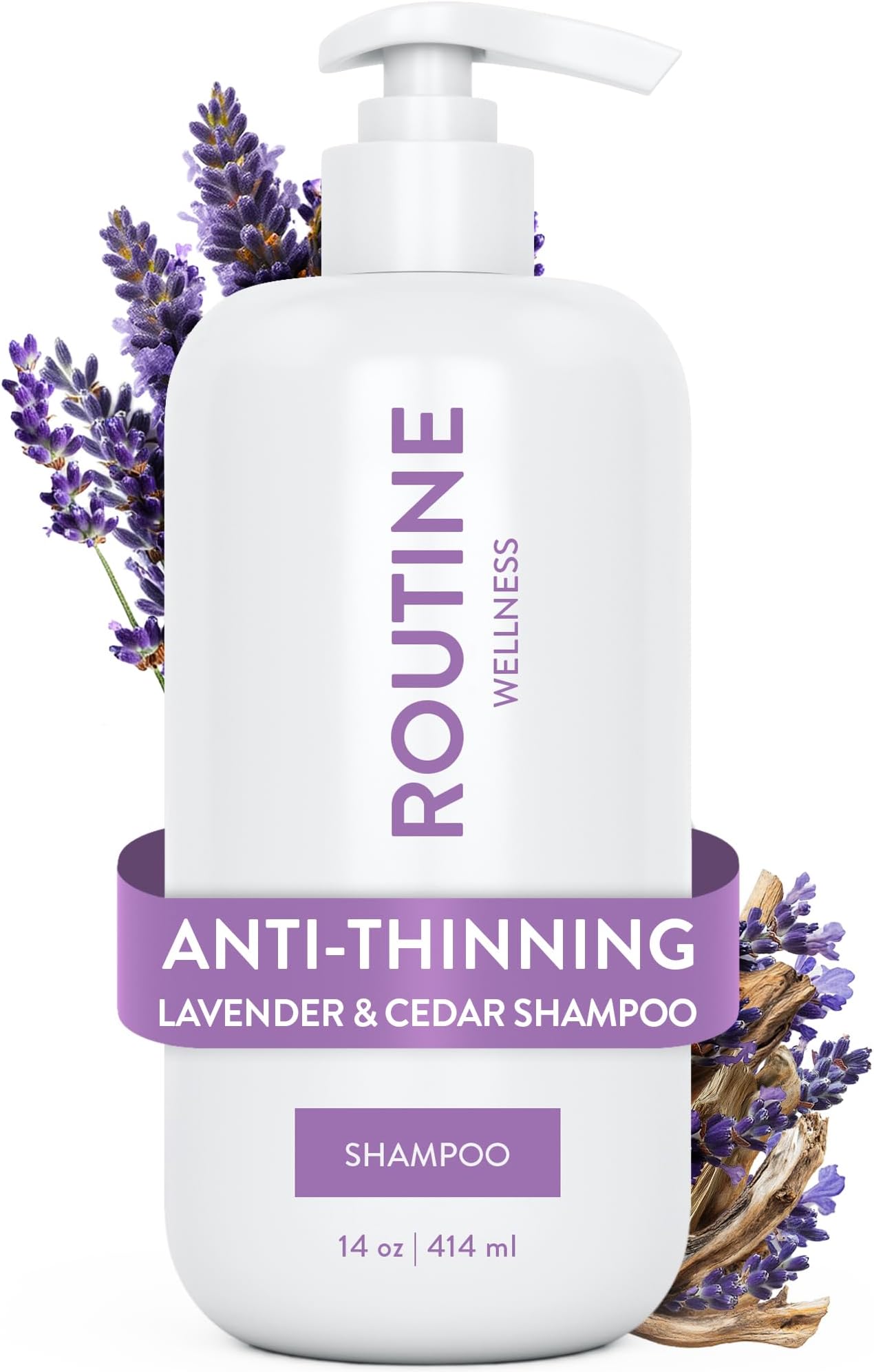 – Anti-Thinning Shampoo for Thinning Hair - Biotin DHT Blocker Women & Men - Color Safe Shampoo for Hair Loss & Healthy Growth - Lavender & Cedar - 14oz