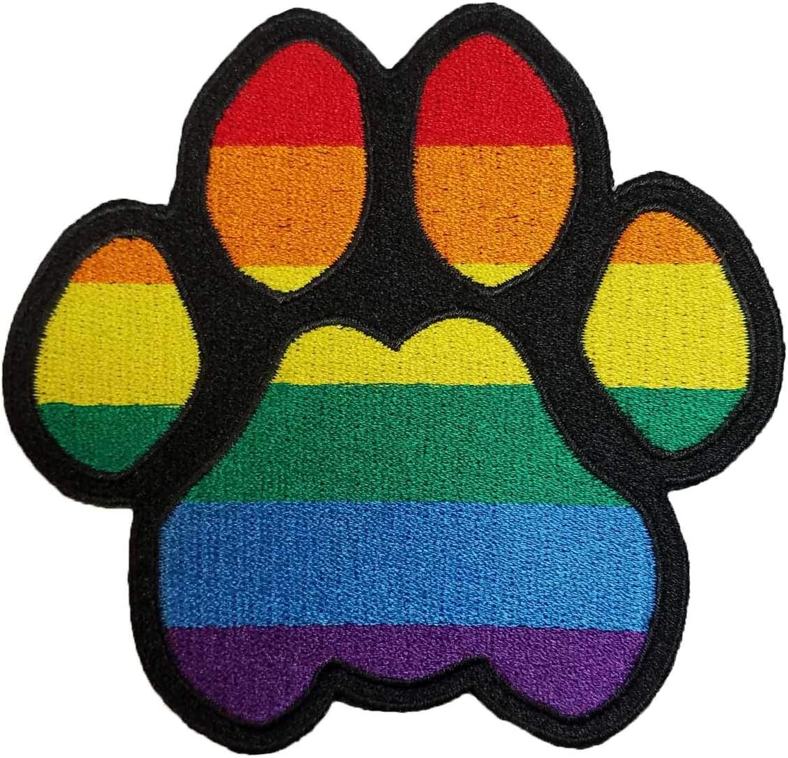 Rainbow Gay Pride Cat Feline Pawprint Furry Pride Iron On Patch