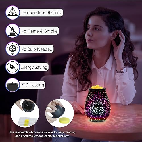 Miniatura 2 de EQUSUPRO Calentador de cera derretida, quemador de cera para cera perfumada, calentador eléctrico de fragancias para cubos de cera y tartas, diseño