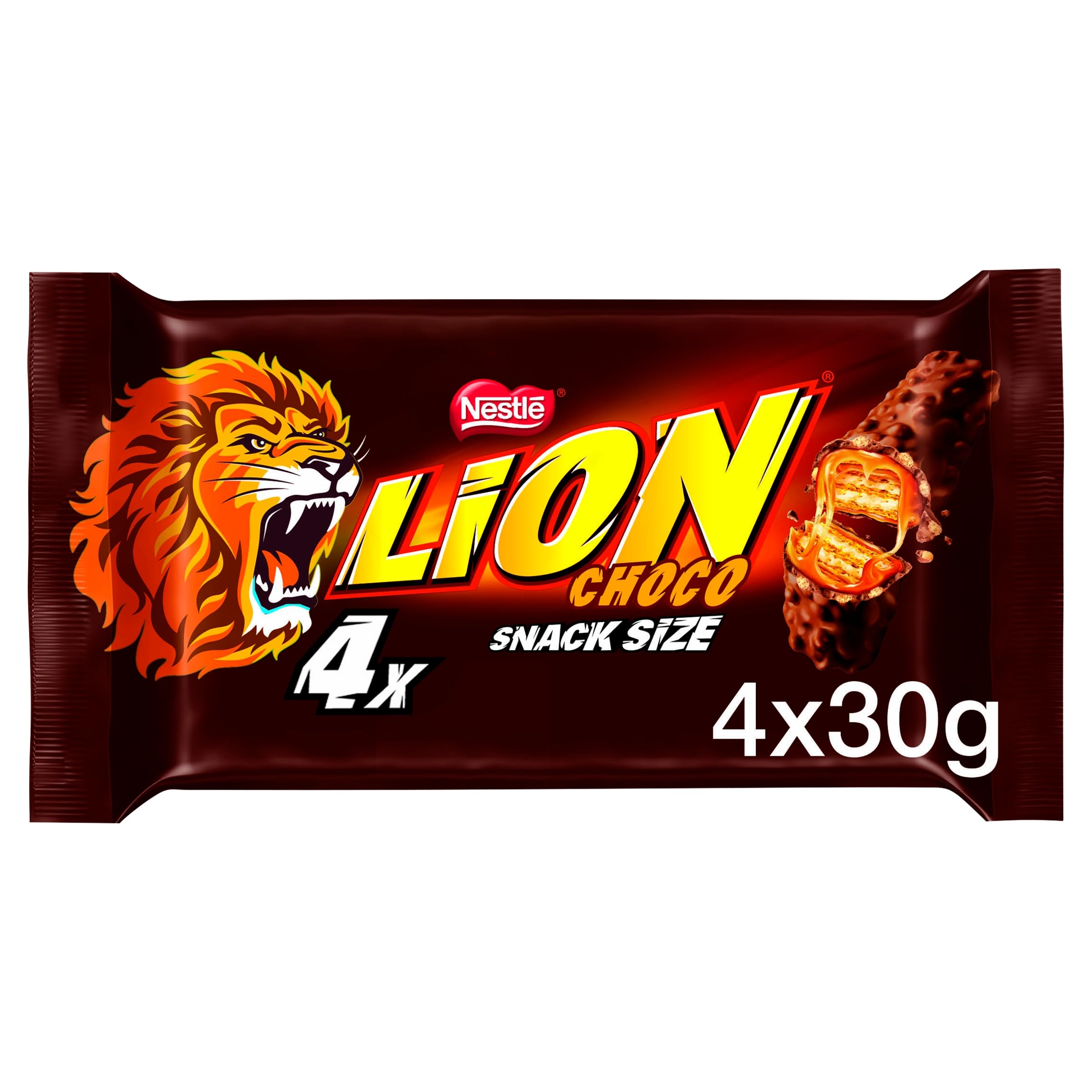Lion Milk Chocolate Bar Multipacks | 10 Packs of 4 x 30g (Total 40 Bars) | Crunchy Wafer, Caramel & Cereal in Milk Chocolate