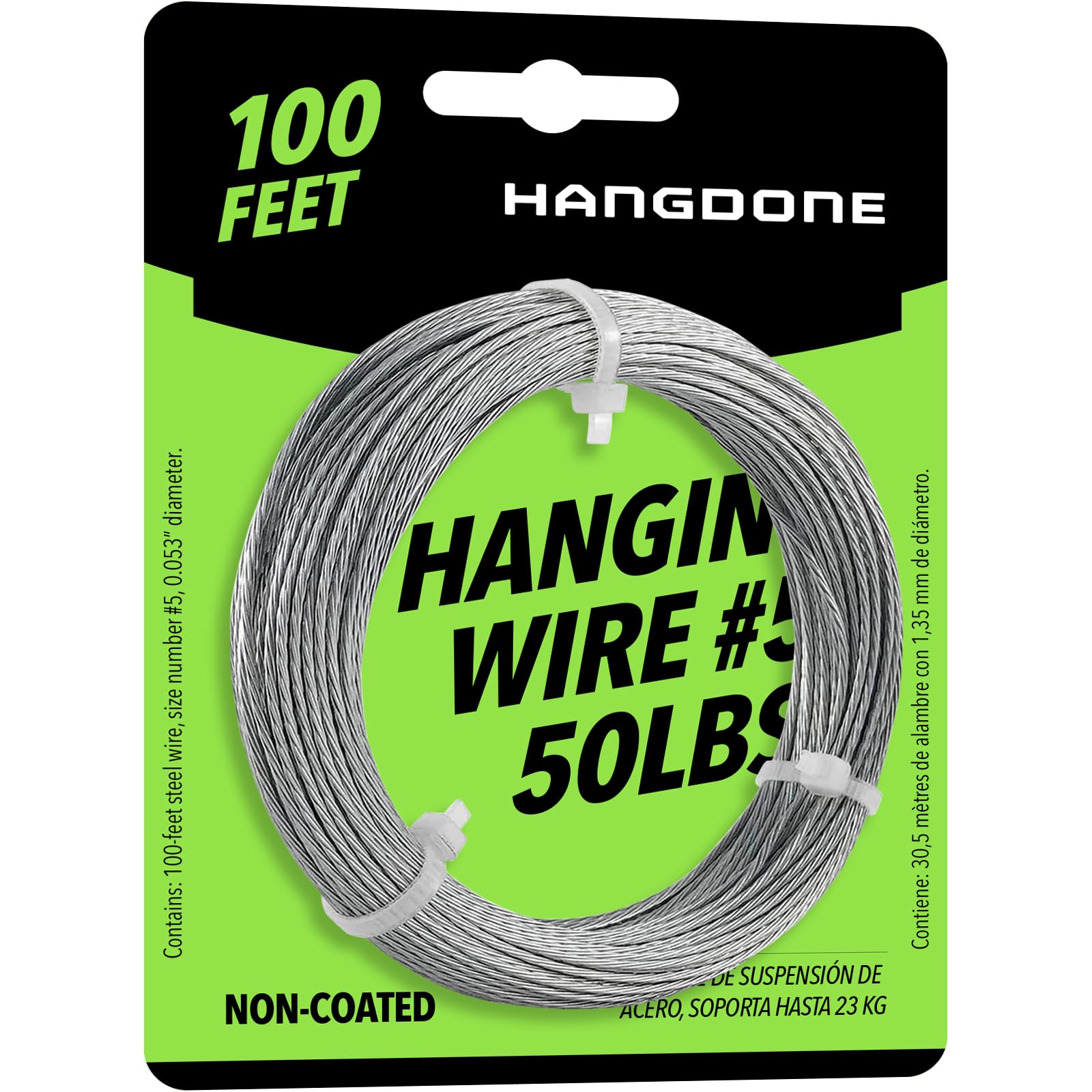 Picture Hanging Wire #5 – 50lbs Capacity – 100ft – 16 Gauge Non-Coated Steel | Flexible & Heavy-Duty | for Frames, Mirrors & Wall Décor