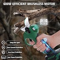 Vista 6 de Cordless Electric Pruning Shears with 2×21V 2000mAh Batteries & LED Display, 1.2" Rechargeable Garden Pruning Shears for Thick Branches