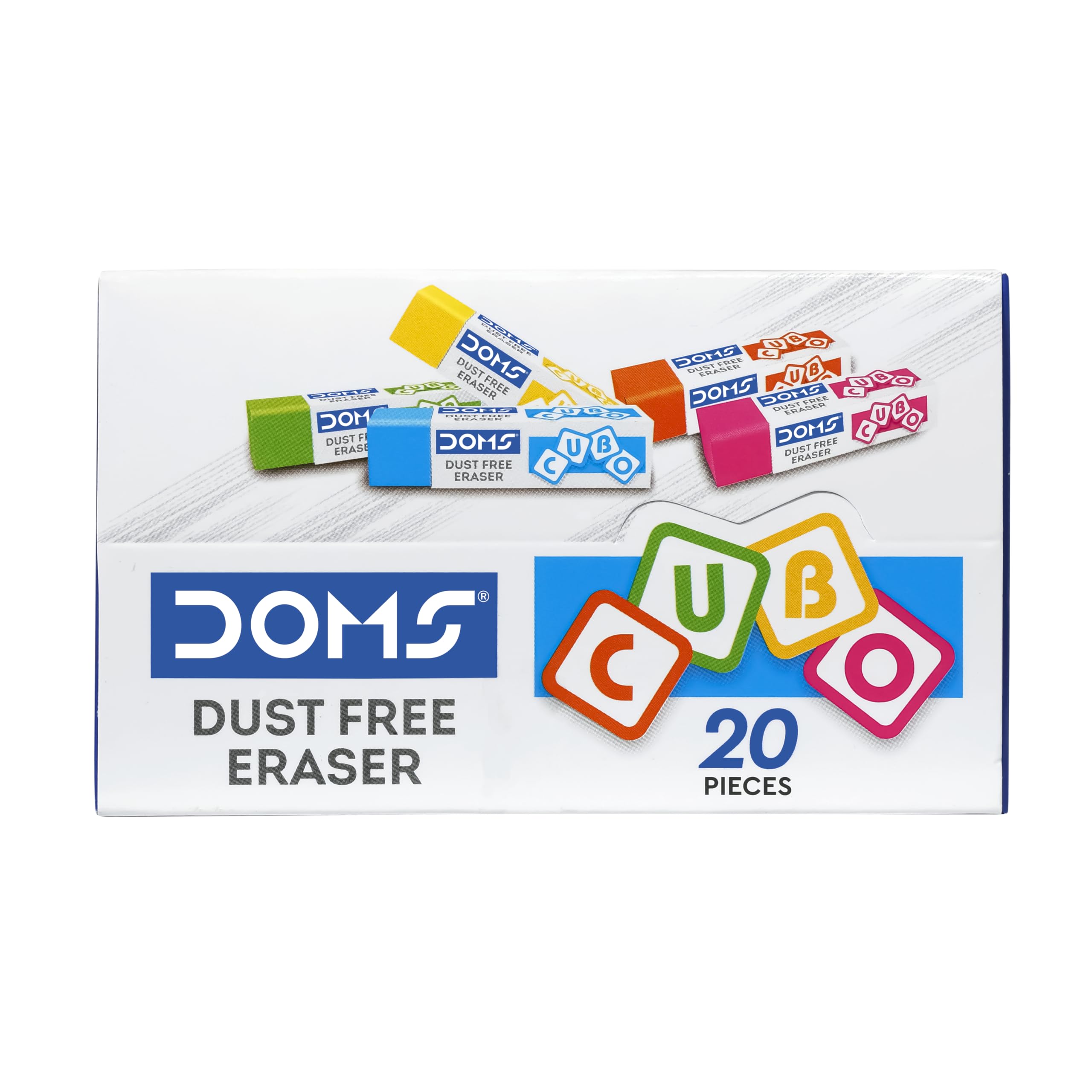Doms Cube Erasers - Dust-Free & Colorful (20 Pack) -2