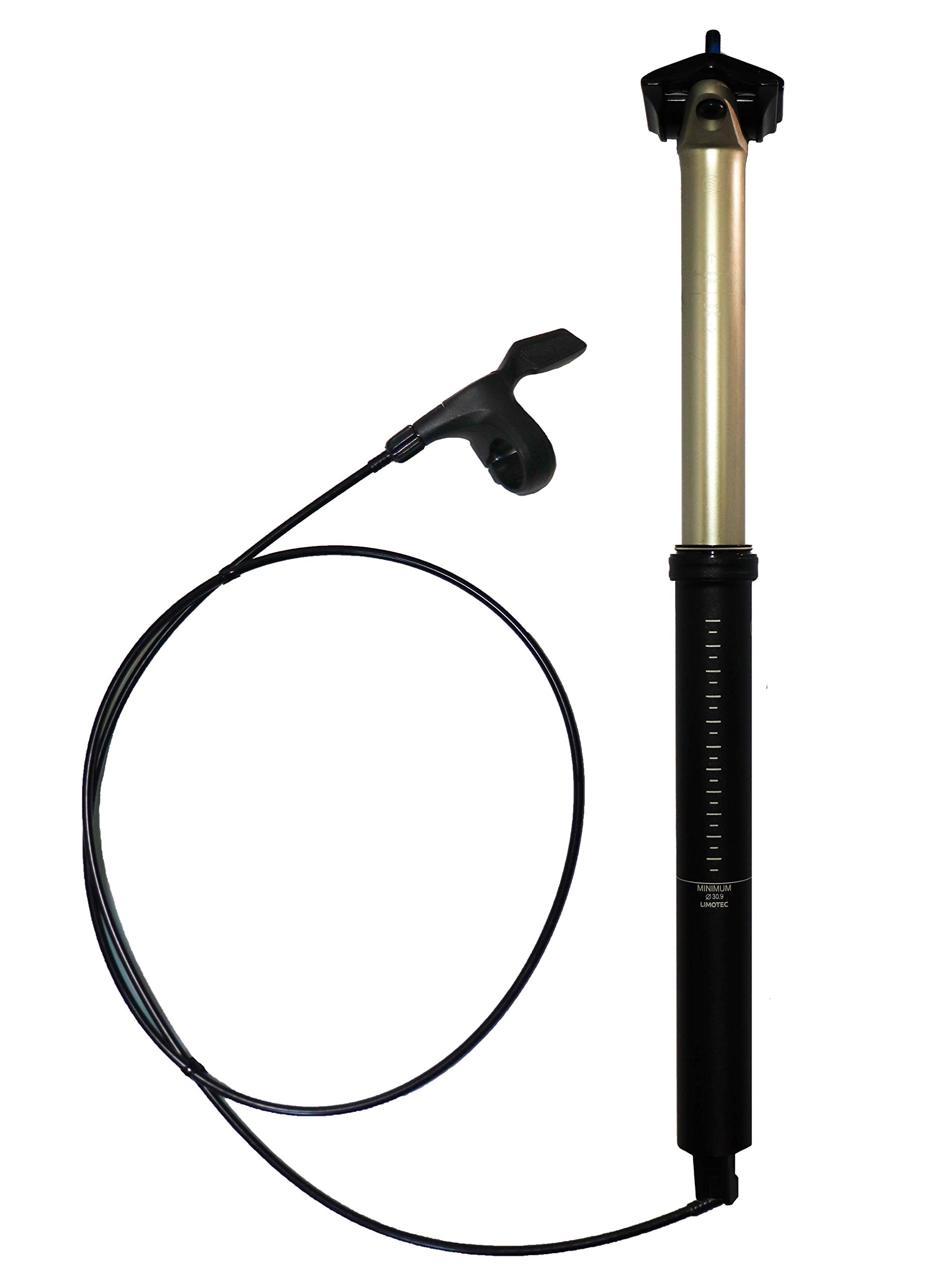 Limotec A6 AIR Plus Vario Höhenverstellbare/gefederte Sattelstütze mit einstellarer Luft Kammer in 30.9/31.6Ø (30,9Ø , 40/80) Sport & Freizeit