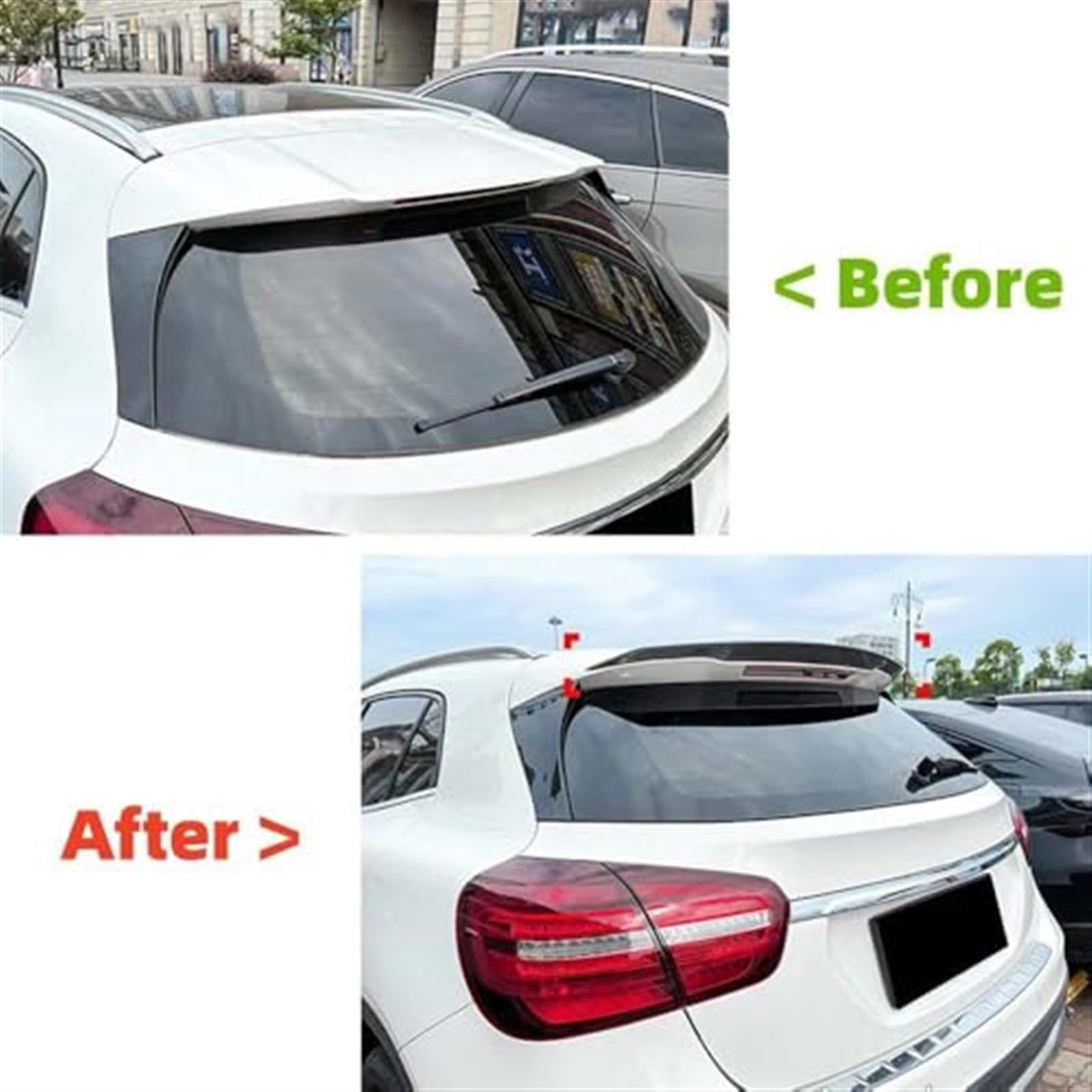 Spojlery tylne bagażnika, do, do klasy GLA, do GLA200, do GLA250 X156 2014-2019 Tylny spojler dachowy skrzydło Body Kit Tuning Tylny spojler samochodowy(Carbon Fiber Look Black)
