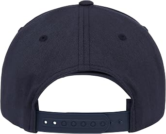 Yupoong 5-Panel Retro Snapback Hat for Men & Women, Cotton Baseball Cap with Permacurv Technology Navy