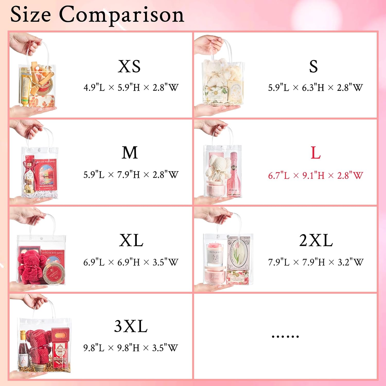 Mauproy 50 Pack Clear Plastic Gift Bags with Handles, Party Favor Bags with Ribbons and Tags, Reusable Goodie Tote Bags for Mother's Day Wedding Baby Shower (6.7” x 9.1” x 2.8")