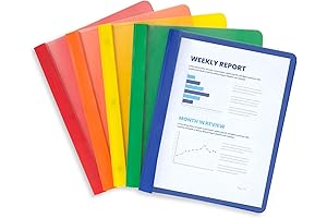 Blue Summit Supplies Clear Front Report Covers with 3 Prong Fasteners