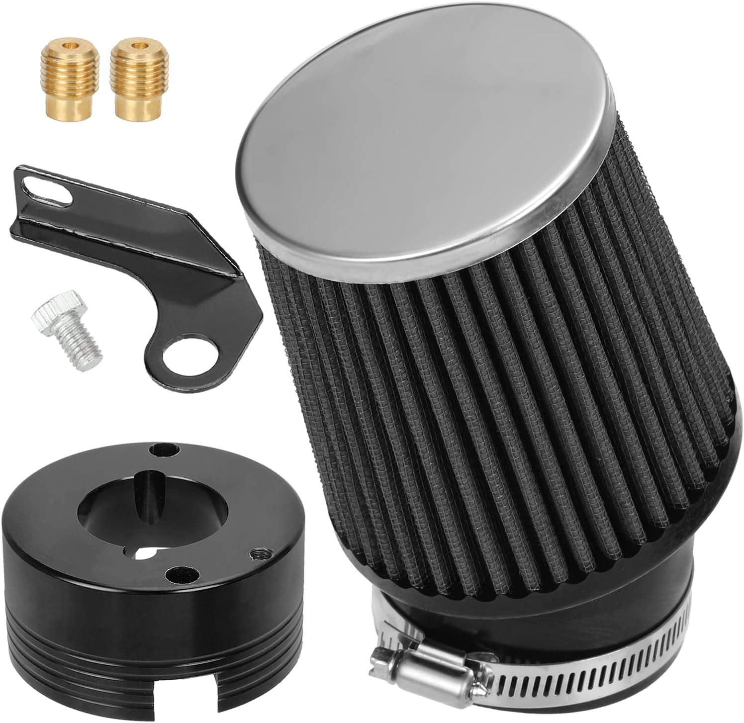 YOXUFA Upgraded 62mm Air Filter Adapter Main Jet Kit Stage1 For Predator 301cc 420cc GX340 GX390 11 13Hp Clone Engine Mini Bike Go Kart Golf Carts Mud Boats Lawnmowers Water Pump Pressure Washer Parts