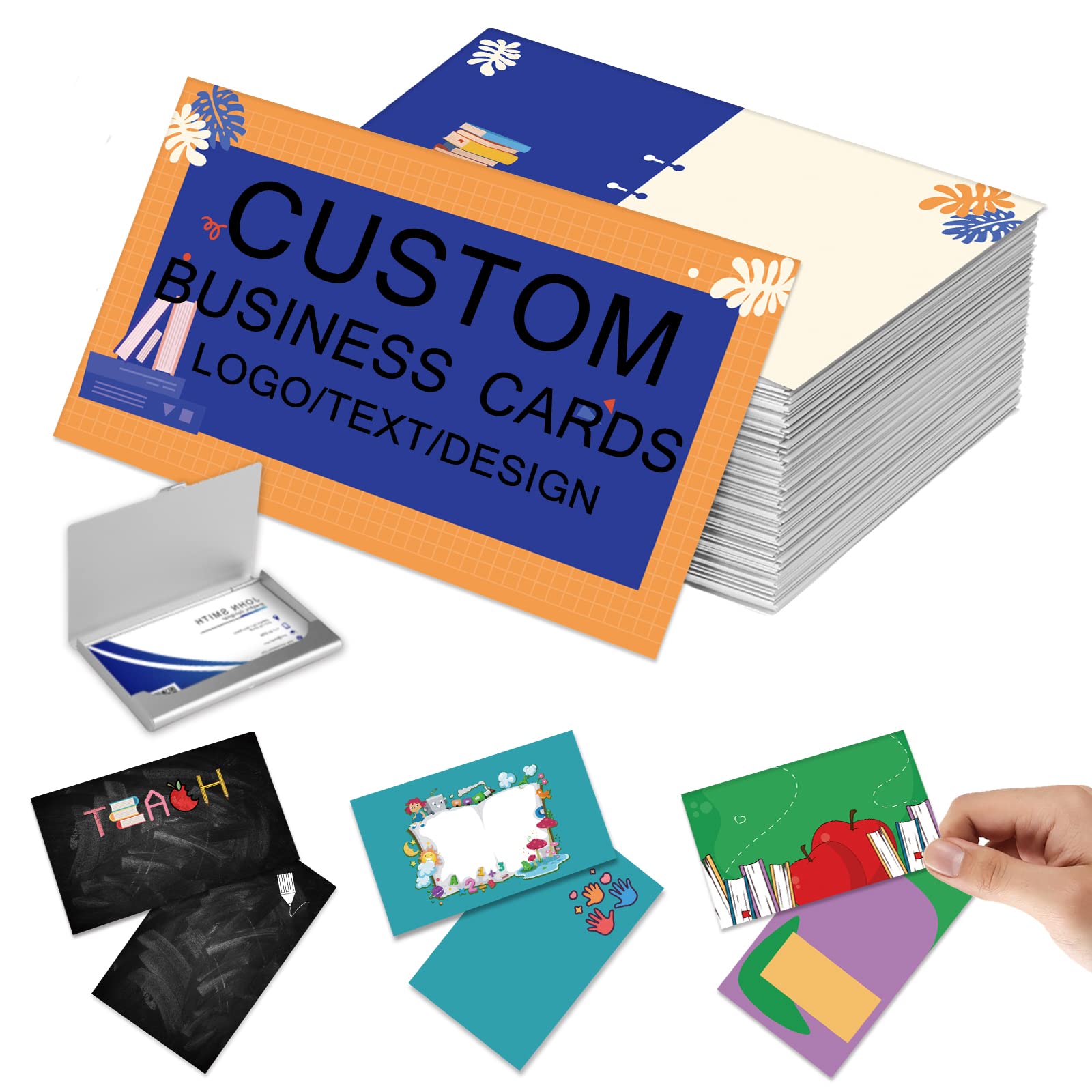 Business Cards Personalised, Personalised Business Cards with Logo/Text Double Sided Print Business Cards Waterproof 300gms for Company, Small Business โ image 1