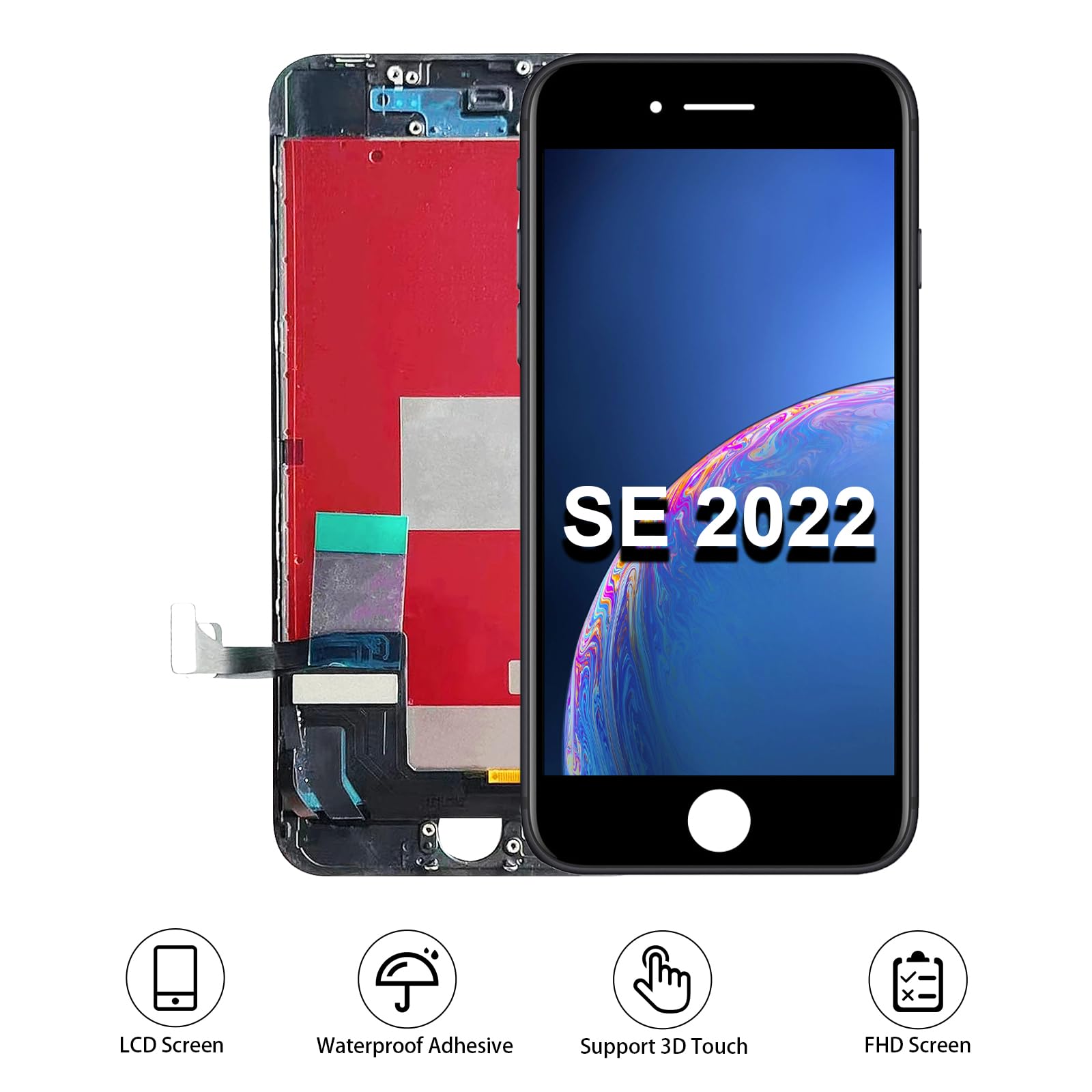 Amazon.co.jp: iPhone SE 2022/ 第3世代スクリーン交換用ブラック4.7