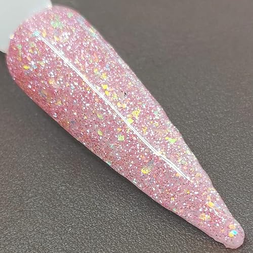 Miniatura 4 de Polvo de inmersión de uñas holográfico transparente brillante de 1 onza, capa superior transparente perfecta para arte de uñas en blanco y negro