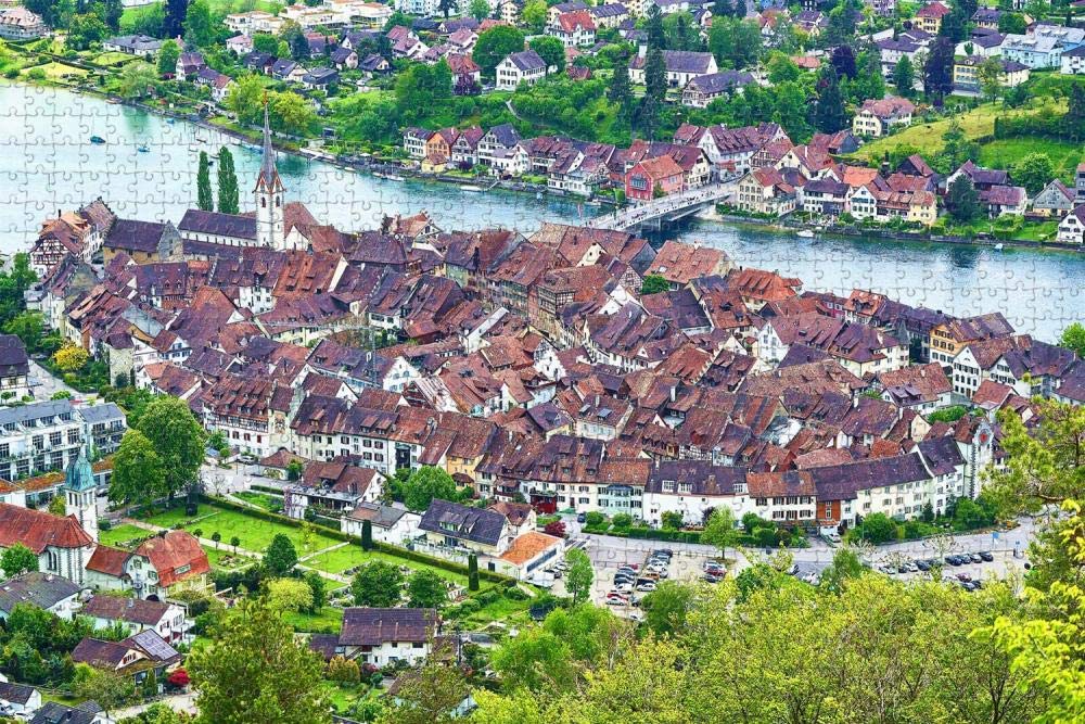 Stein am Rhein Roof Switzerland Jigsaw Puzzle for Adults 1000 Piece Wooden Travel Gift Souvenir