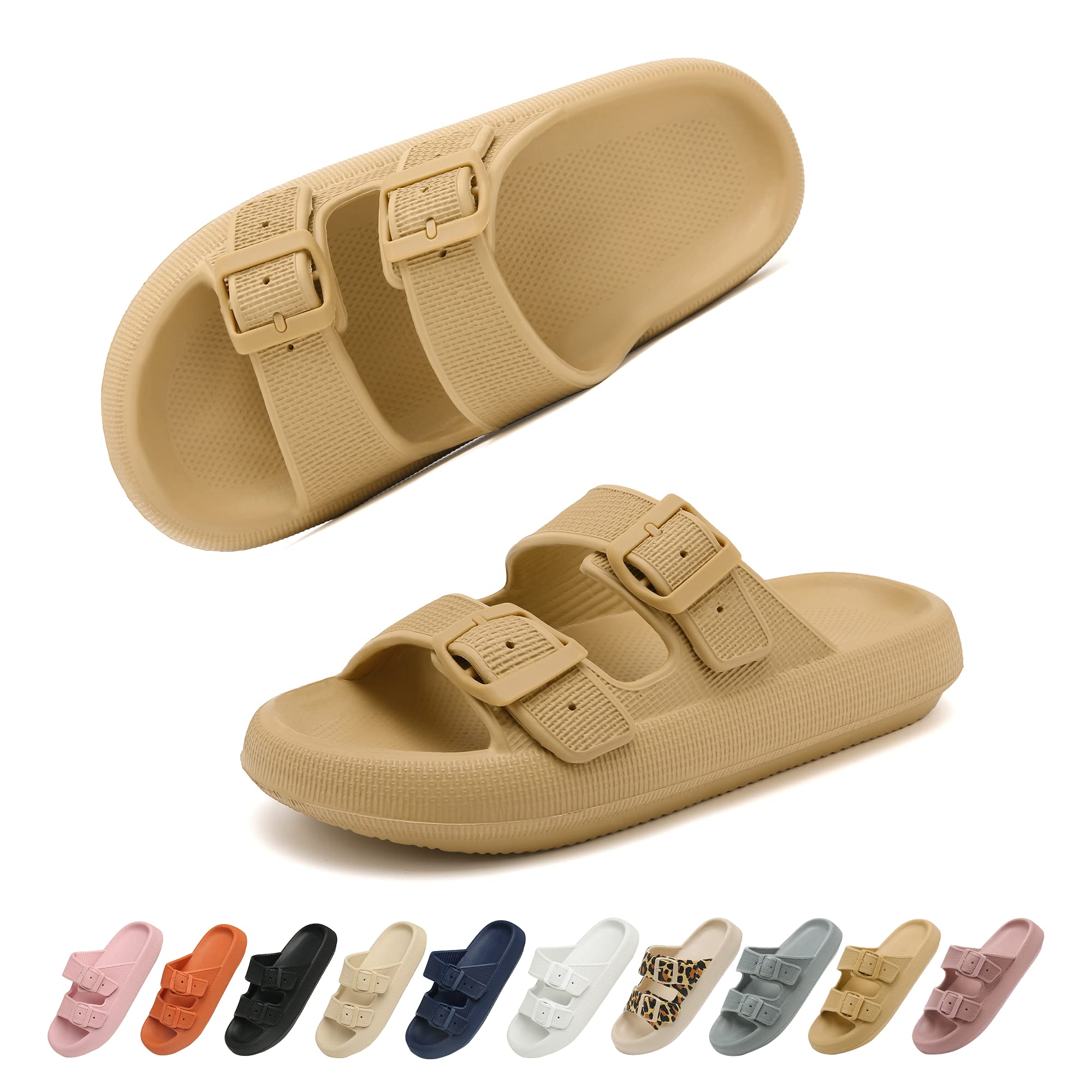 Geweo Zapatillas Casa Hombre Mujer Cómodas Pantuflas EVA Ultra Gruesa Chanclas Verano Suaves Chanclas de Piscina Playa Ducha Antideslizantes Zapatillas De Baño Ligeras Unisex 36-47 EU