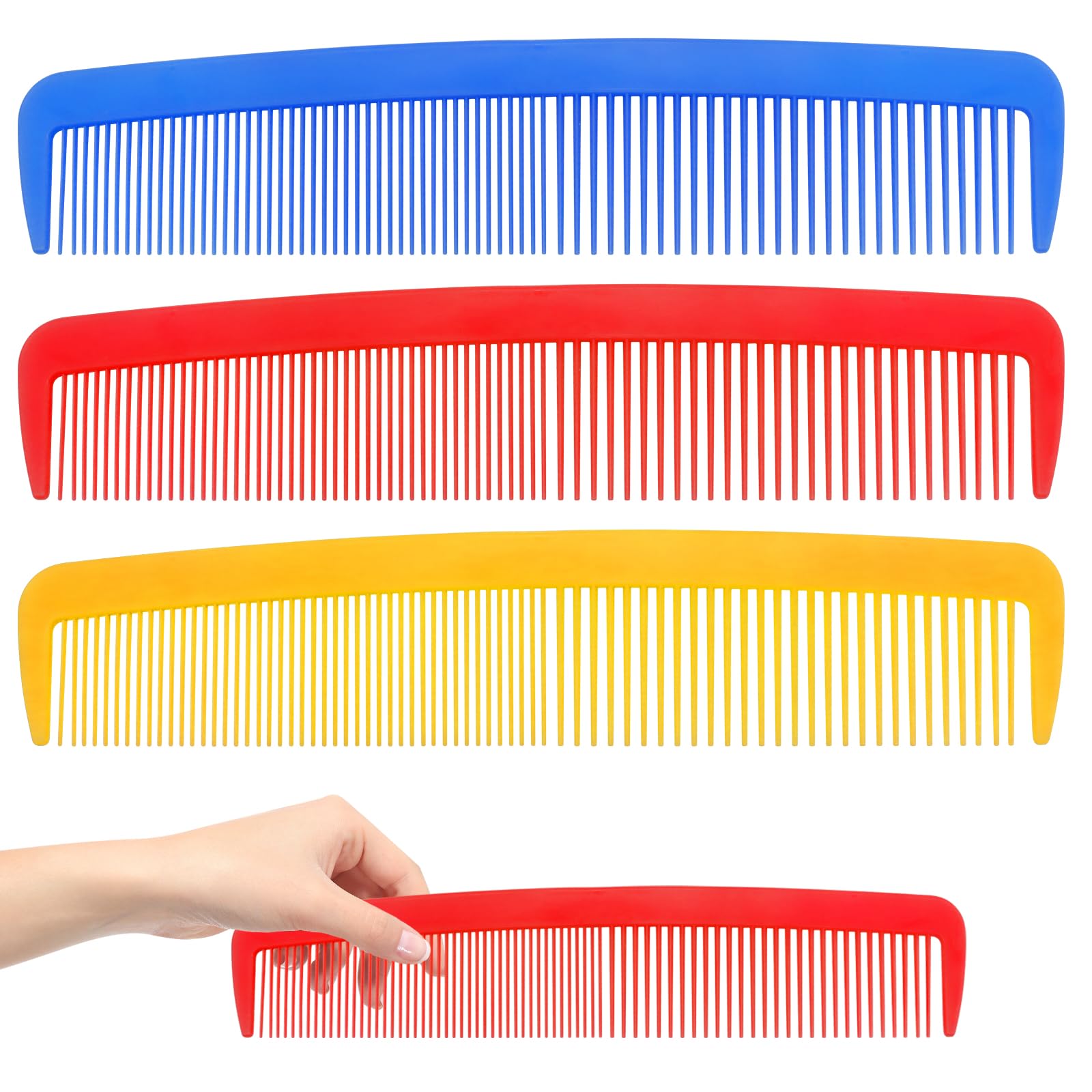 3Pcs Funny Giant Wide Tooth Combs Halloween Big Comb Prank Props Hair Styling Party Carnival Halloween Comb Barber Tools 14.9x3.15in Clown Women Supplies