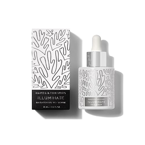 Naked & Thriving Illuminate BC+ - Suero facial | Ácido hialurónico, vitamina C, Bakuchiol | Cuidado de la piel orgánico, vegano y derivado