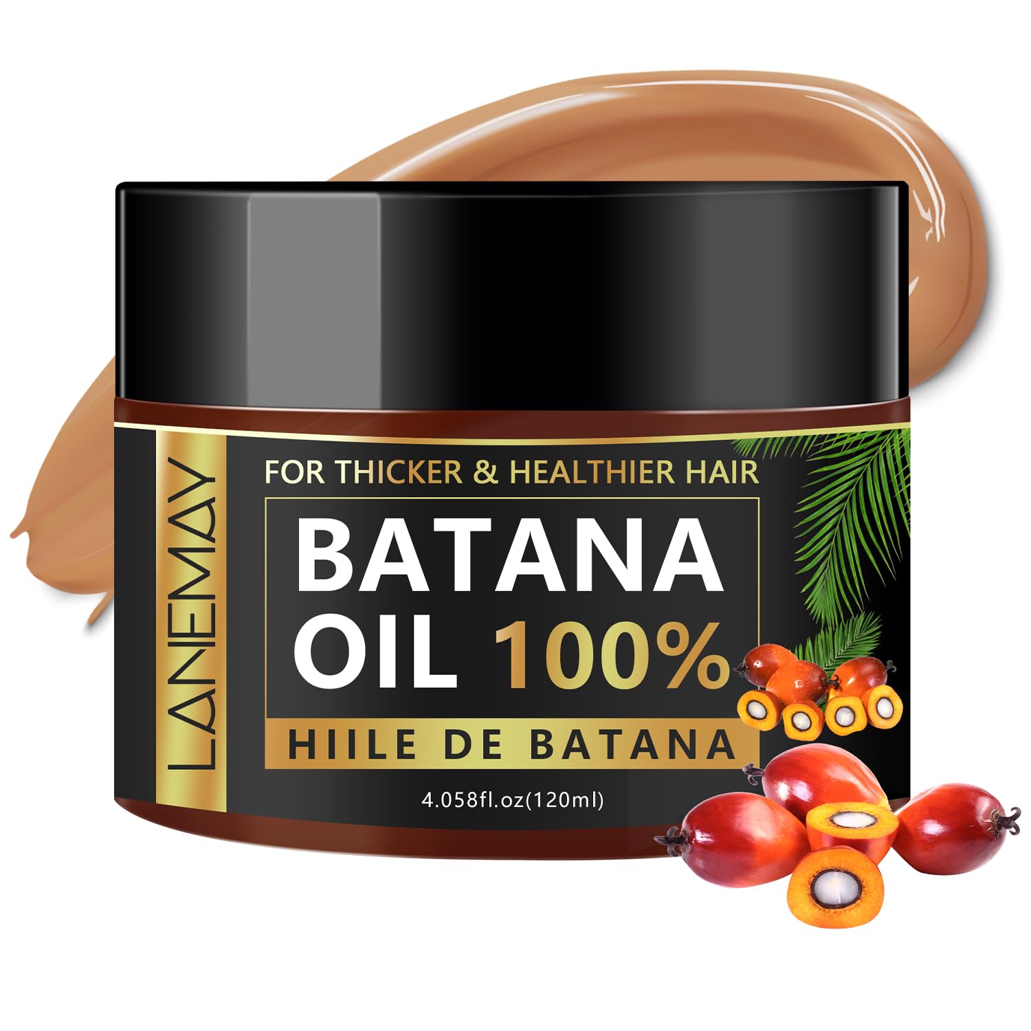 Vedora 100% Pure & Unrefined Batana Oil – Hair Growth Solution for Fuller, Healthier Hair and Moisturized Scalp, 4.23 oz (Batana Oil (120ml))