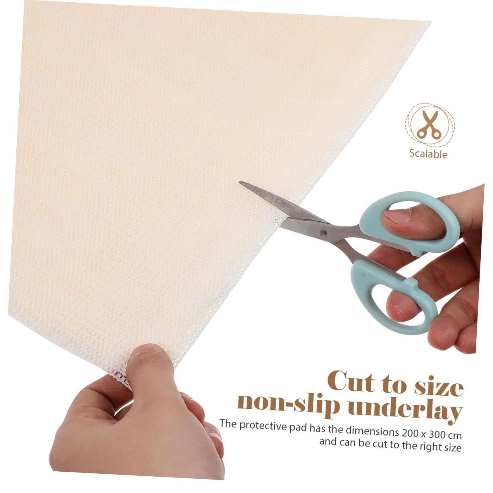 Tapis Antidérapant PVC Blanc 200x300 Cm, Anti Dérapant Tapis pour Protections de Sol, Empêche Glissement et Enroulement, Pose Facile