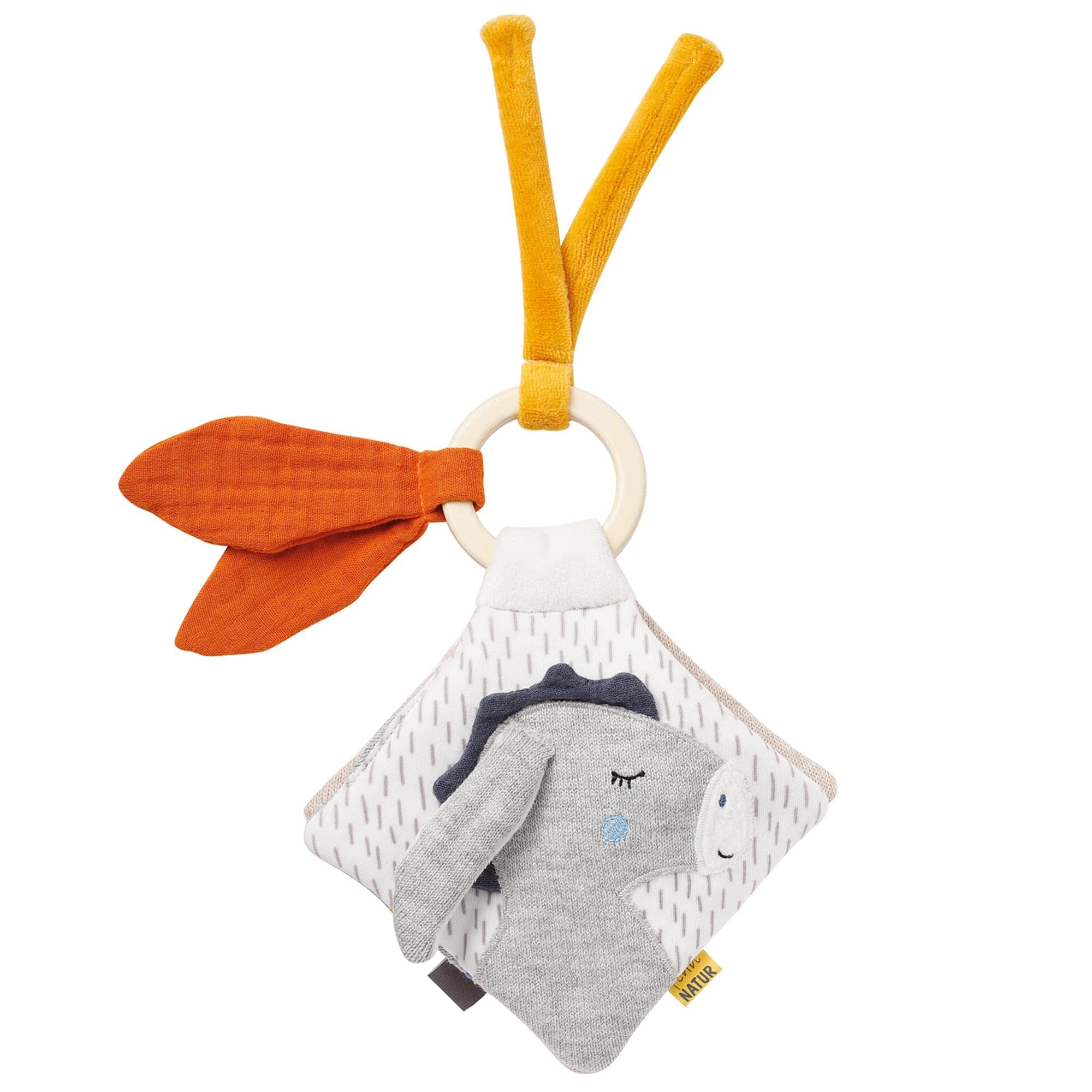 Fehn Fühlbuch Esel und Teddy – Buggybuch aus Baumwolle – Babyspielzeug Buch mit Rassel, Raschelpapier und Spiegel – Stoff Babybuch Bilderbuch – Stoffbuch für Babys und Kleinkinder ab 0+ Monaten
