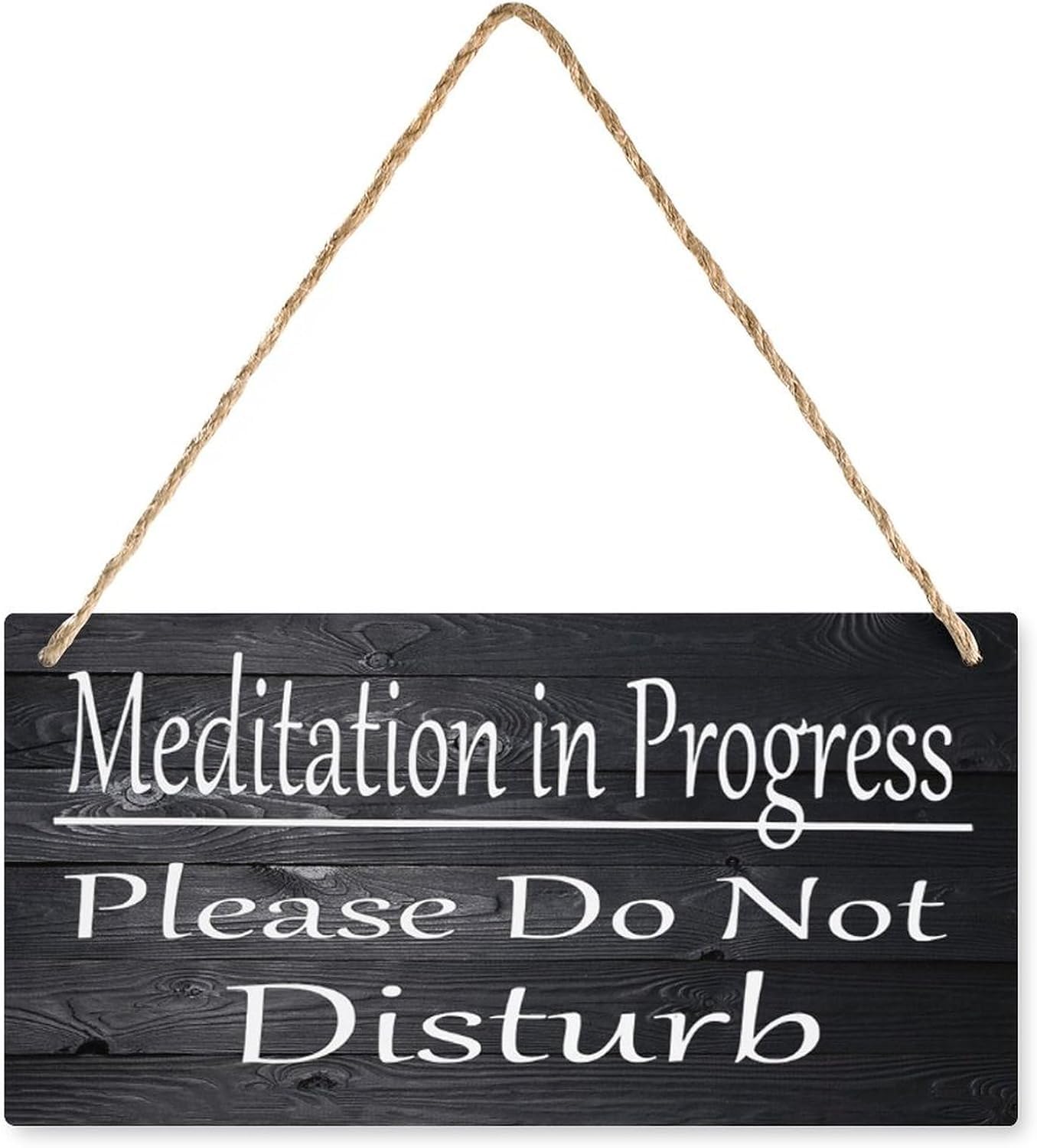 Pibonto Women's Wall Art 5X10 Inch Meditation In Progress Please Do Not Disturb Wood Sign Wall Decor Sign Rustic Vintage For Bedroom Home, Living Room, Garden, Cafe