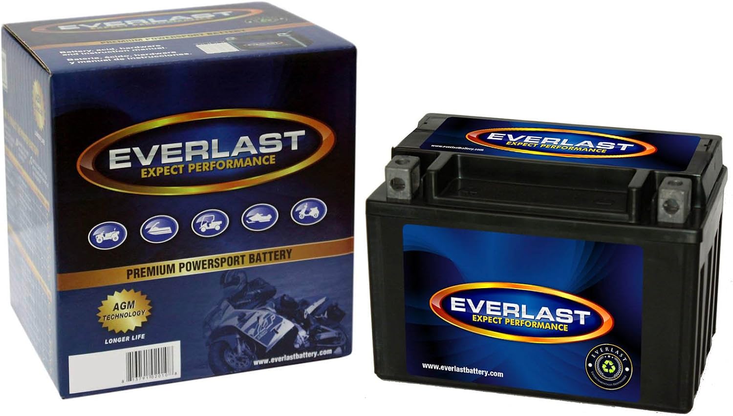EverLast Battery - CTX9-BS - 12 Volt, AGM, Fresh Pack -5 15/16 L X 3 7/16 W X 4 3/16 H
