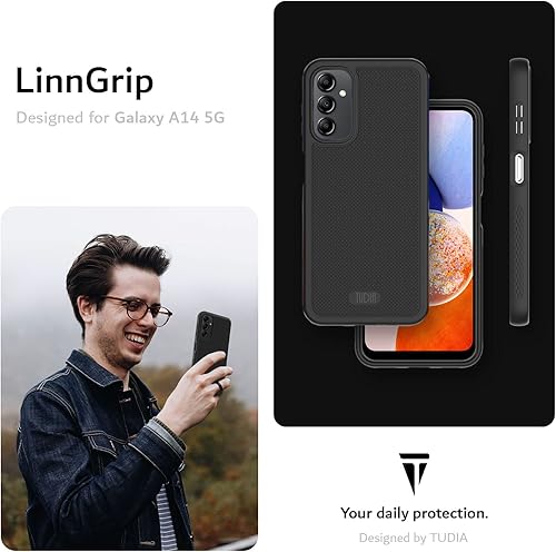 Vista 26 de TUDIA LINNGRIP - Funda protectora de TPU suave con agarre ultradelgado diseñada para Galaxy A14 5G (2023), a prueba de golpes, delgada y ligera