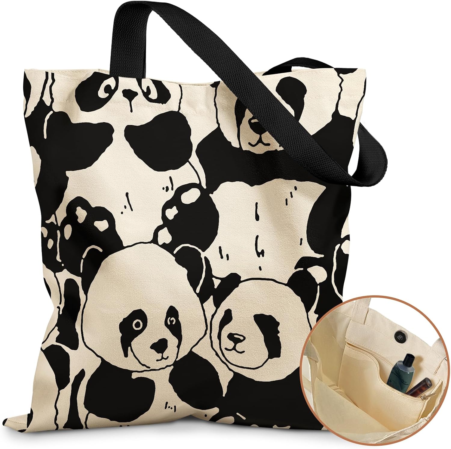 Miss Adola Aesthetic Tote Bag for Girls - with Magnetic Buckle and Zipper Inner Pocket for Women Lady Canvas Cotton Tote Bag