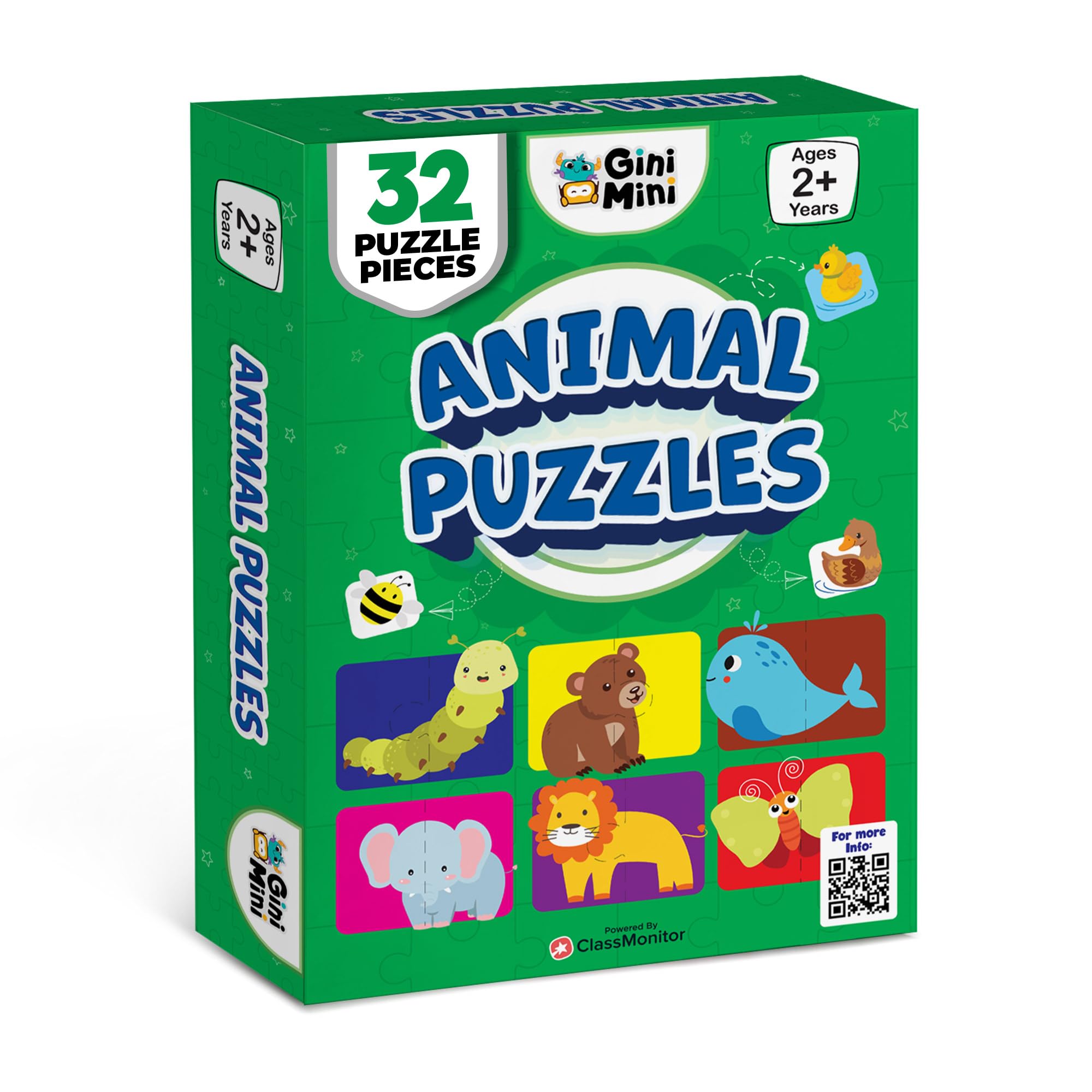 GiniMini Animals Jigsaw Puzzle for Kids 2 3 4 5 Years | Educational 2 Piece Puzzle for Memory & Motor Skills | Return & Birthday Gifts for Boys & Girls-image-41