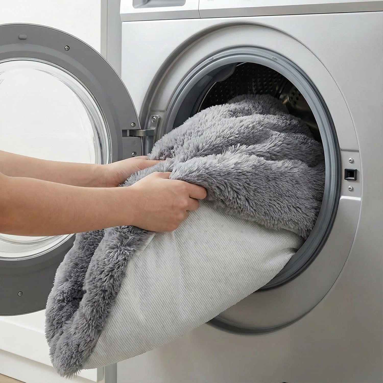 Cloud Pet Sofa Bed, Ultimate Comfort Warm Couch Cover with Fluffy Plush, Anti-Slip Machine Washable Pet Bed Easy to Maintain for Furniture Protector (Dark Gray(29.5 * 29.5in))