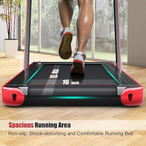 Miniatura 3 de GYMAX Walking Pad, 2.25HP Dual Display Foldable Treadmill for Home with Remote/Smart App Control, Portable Compact Treadmill for Office Under Desk