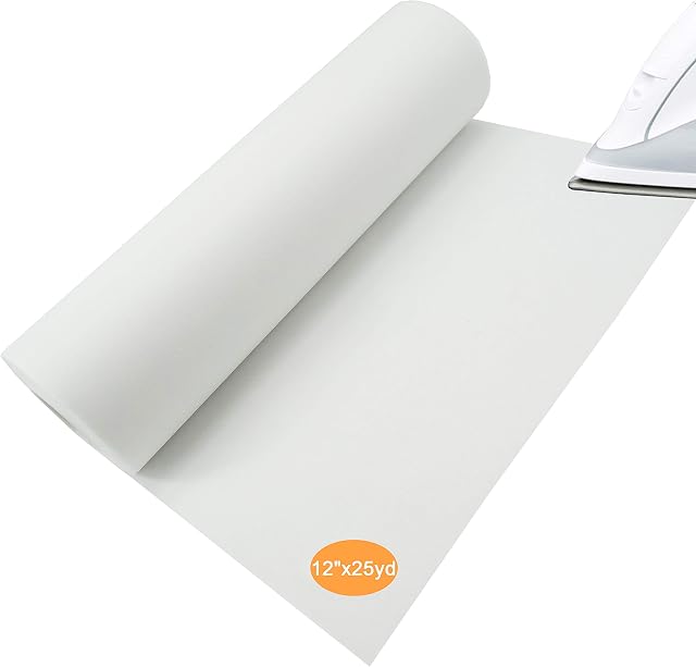 New brothread Fusible Iron on Tear Away Machine Embroidery Stabiliser Backing 12" x 25 Yd (30cmx23M) roll - Medium Weight 1.8 oz - 3 Options - Tear Away/Cut Away/No Show Mesh