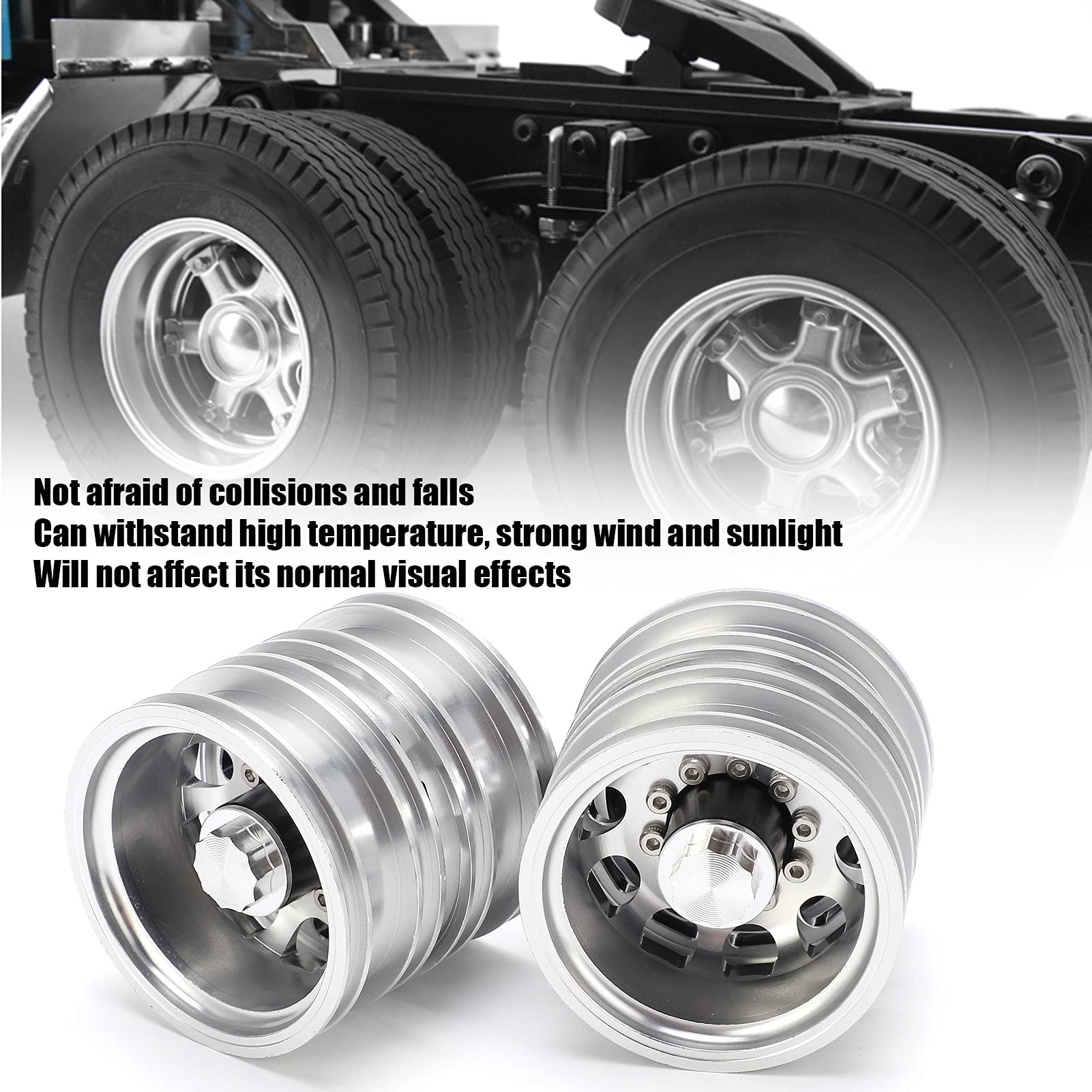 Metall-Hinterachse ohne Antrieb, Langlebiges Hinterradnaben-Set für 1/14 Traktor-Sattelauflieger (167mm)