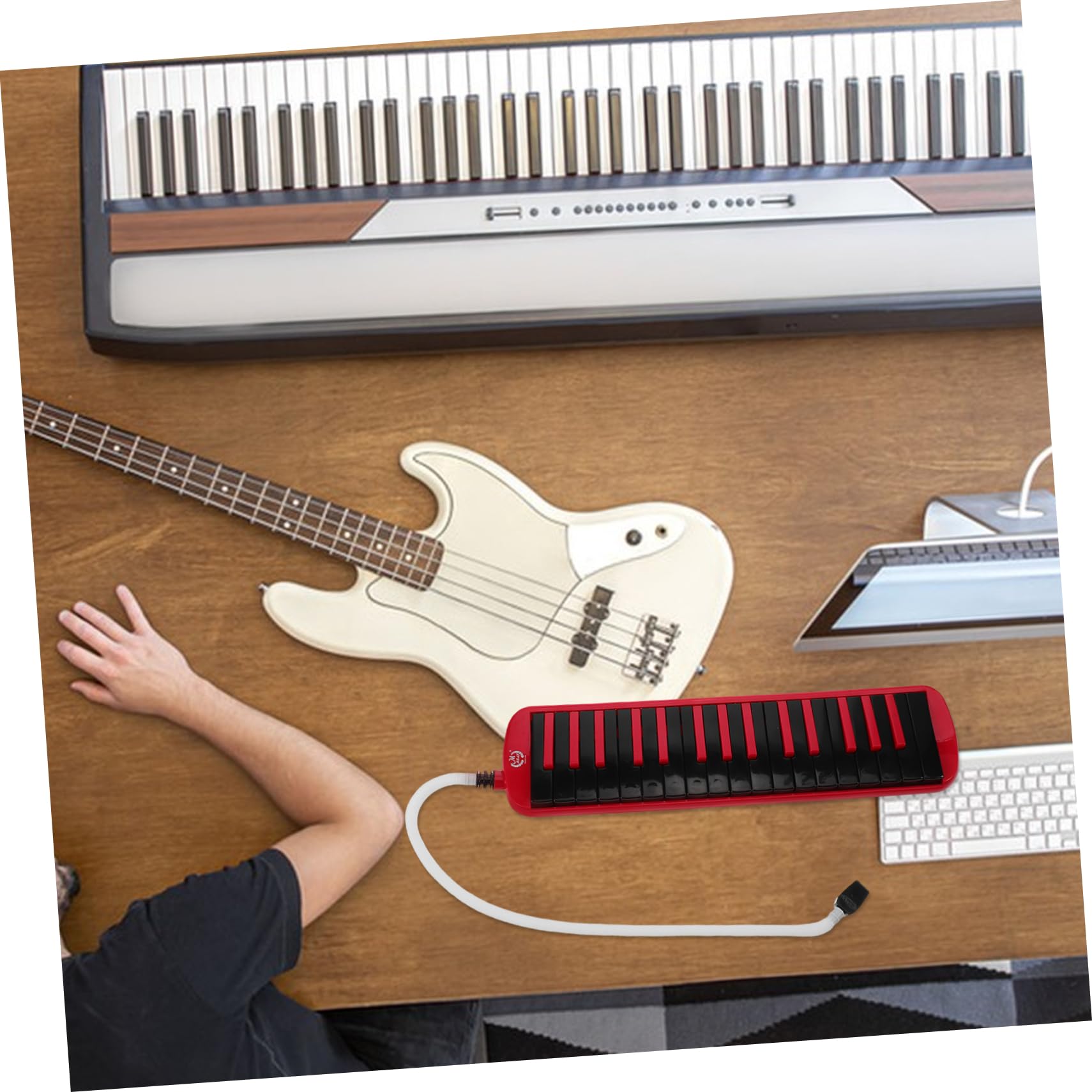 Mélodica à 32 Touches pour Débutants, Instrument Léger en Abs avec Embouchure, Tube et Étui Eva, pour L’apprentissage à Domicile