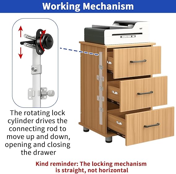 HOWDIA 2 Pcs Drawer Lock Cabinet Locks with Keys, Zinc Alloy Desk Locks File Cabinet Lock for Furniture Locker Showcase, Locking Rod Length 40mm, Cylinder Diameter 16mm (Black, Keyed Different)