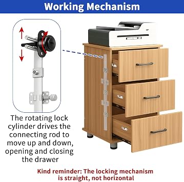 HOWDIA 2 Pcs Drawer Lock Cabinet Locks with Keys, Zinc Alloy Desk Locks File Cabinet Lock for Furniture Locker Showcase, Locking Rod Length 40mm, Cylinder Diameter 16mm (Black, Keyed Different)