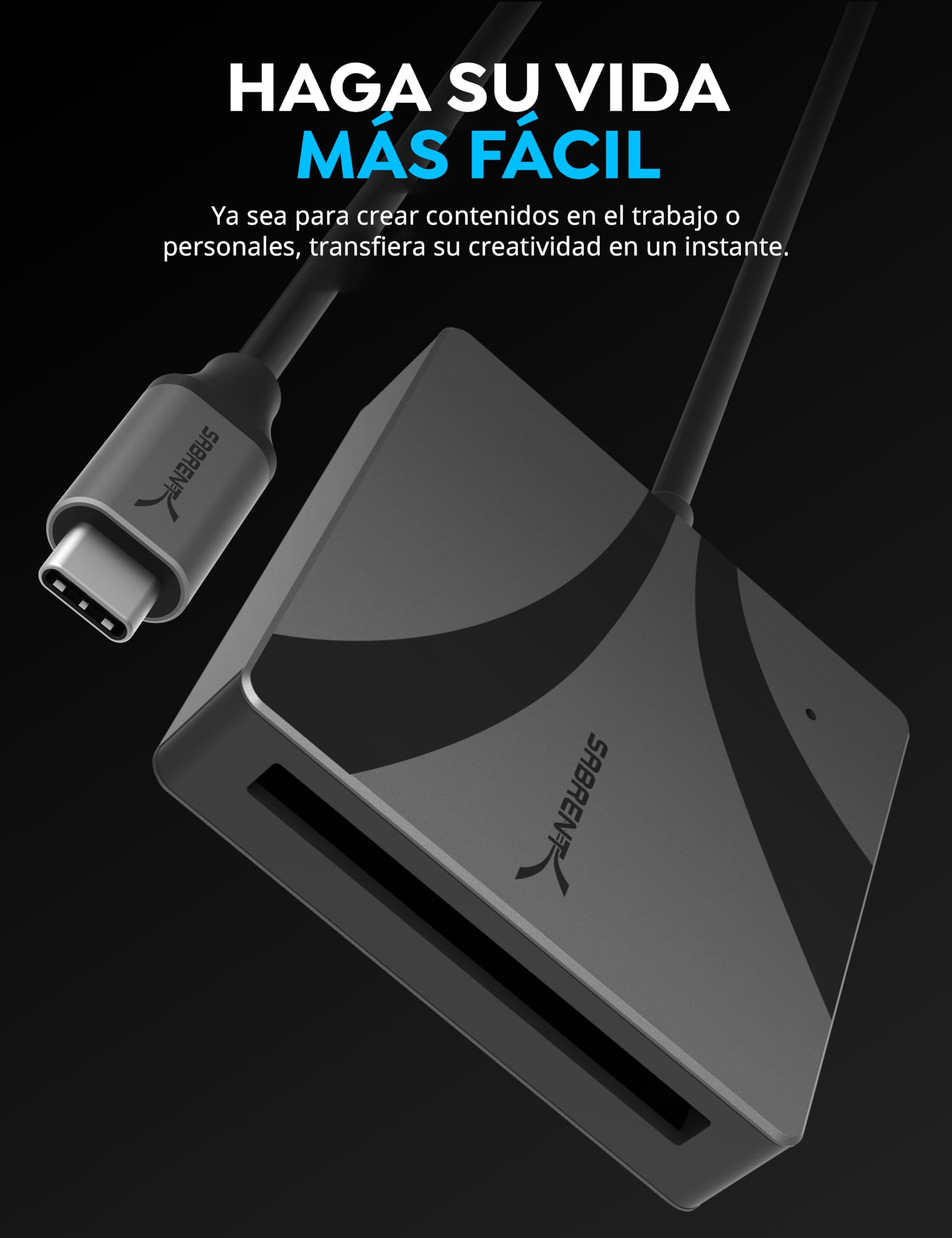 SABRENT USB Tipo C CFast 2.0 Lector de Tarjetas [CR-CF20]