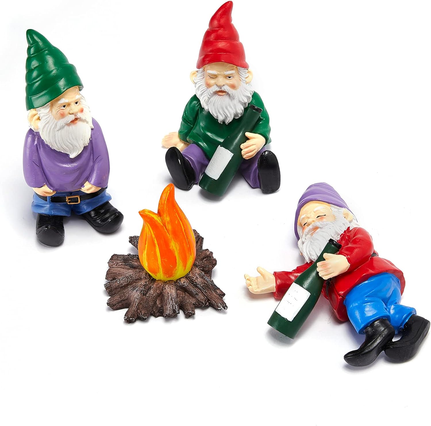Buy Extra Large Drunk Garden Gnomes Figurines Set of 4 Funny Dwarf